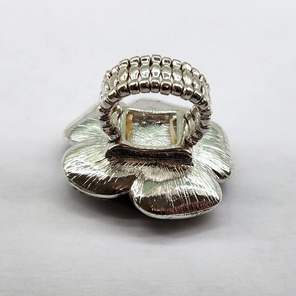 BFD- Beaded & Rhinestone Floral Ring - Picture 7 of 9